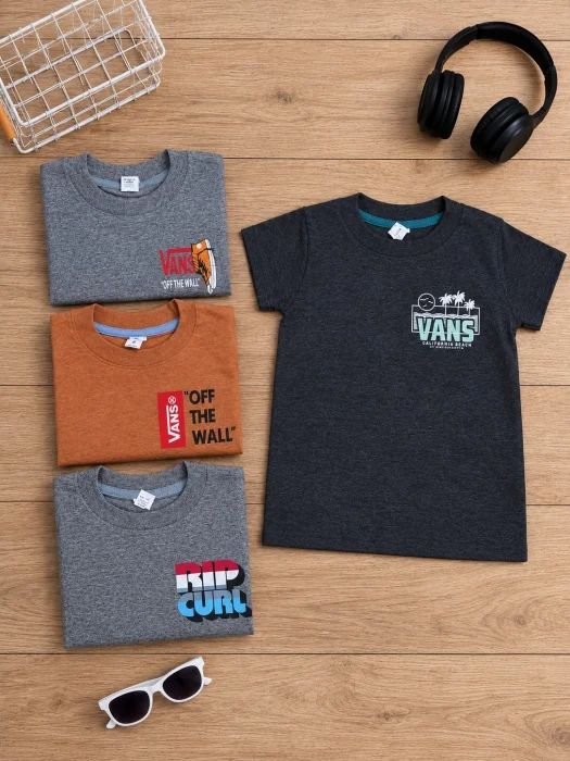 Remera de Niño de Algodon Jaspeado