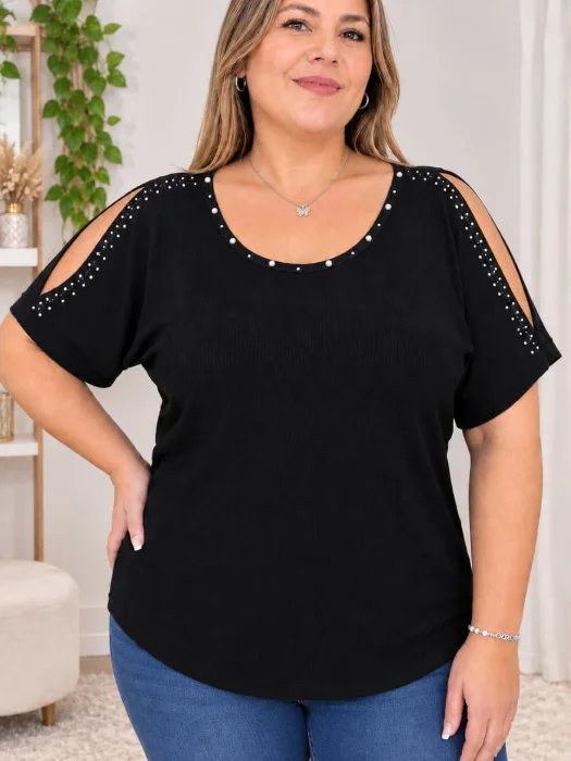 Remeras   Mariposa  con Perlas y Stras