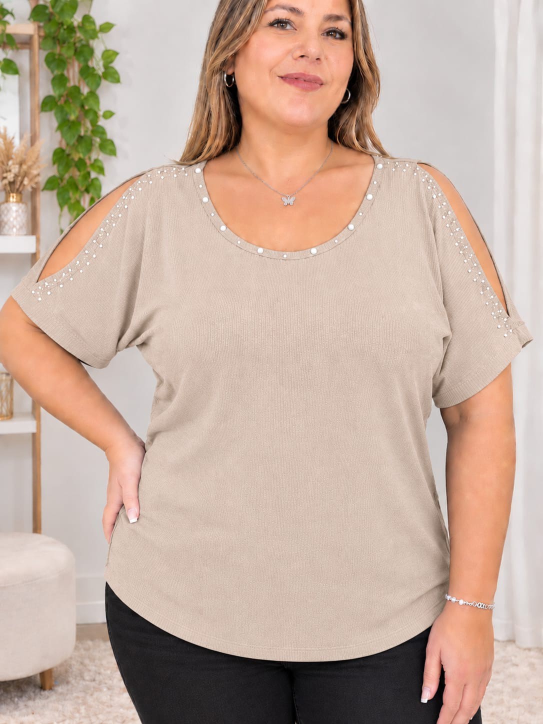 Remeras   Mariposa  con Perlas y Stras - Imagen 4