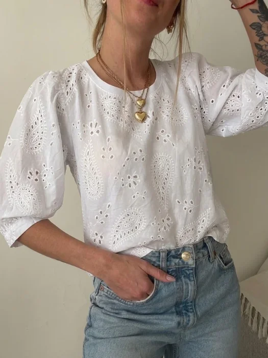 Blusa Broderie