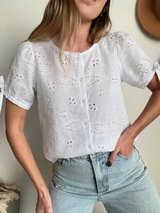 Camisa Broderie