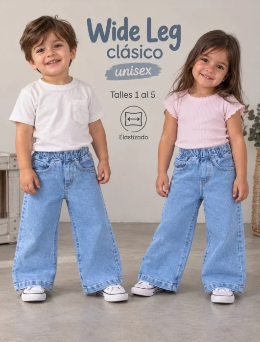 Pantalon Wide Leg Elastizado Unisex
