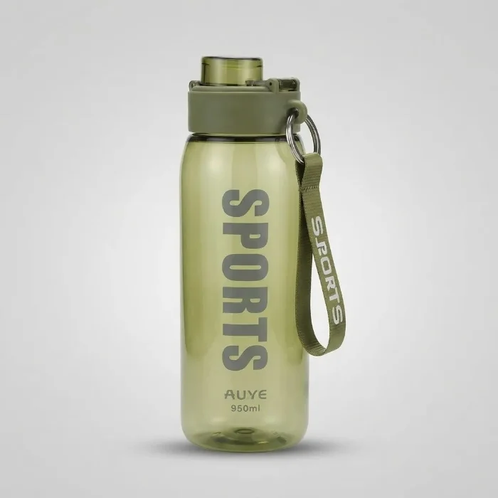 Botella Deportiva 950ml Transparente Color con Correa