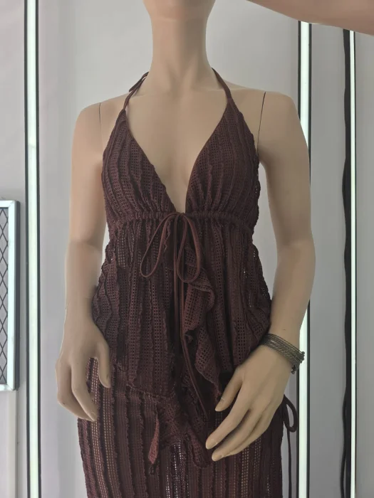 Top Halter Mariposa Encaje