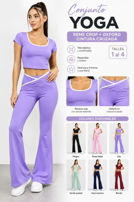 Conjunto Yoga Reme. + Oxford Cintura Cruzada