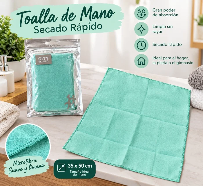 Toalla de Mano Secado Rápido