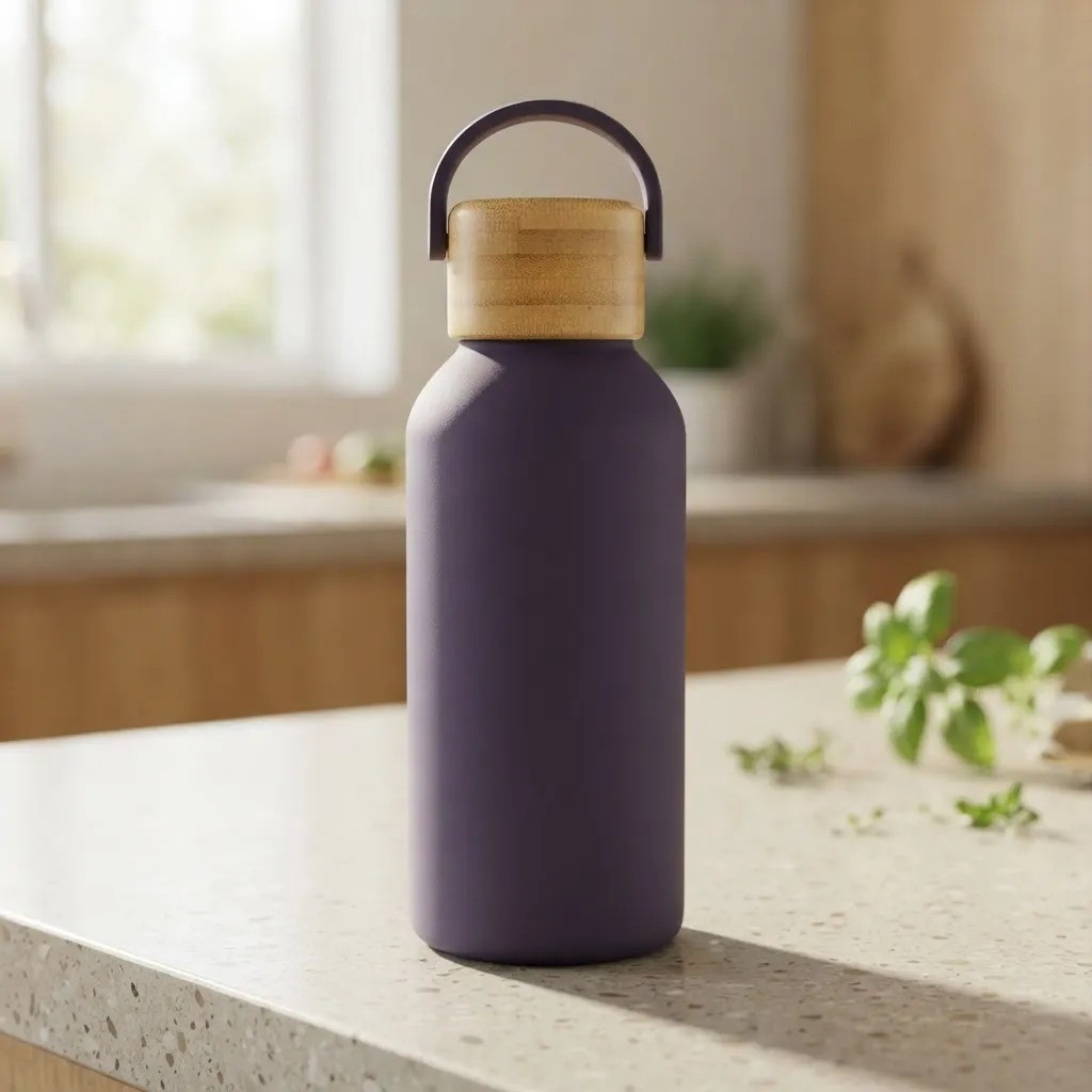 Botella Termica Acero Inoxidable Tapa Bambu 350ml - Imagen 7