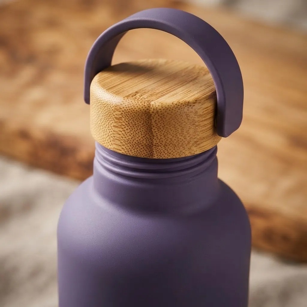 Botella Termica Acero Inoxidable Tapa Bambu 350ml - Imagen 8