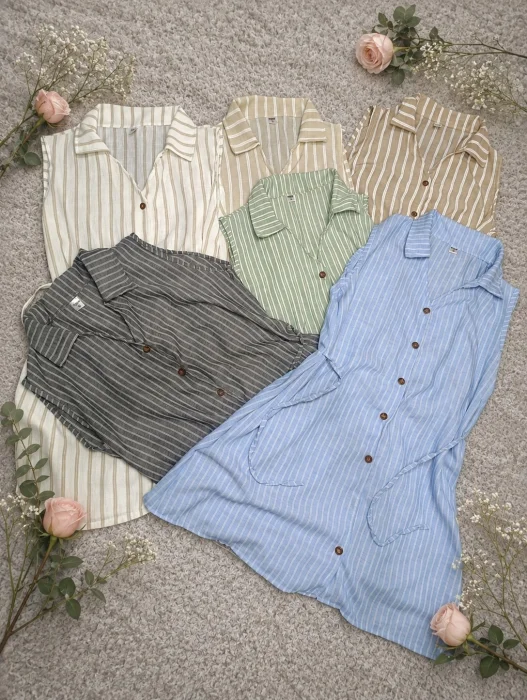 Camisa de Lino Rayado