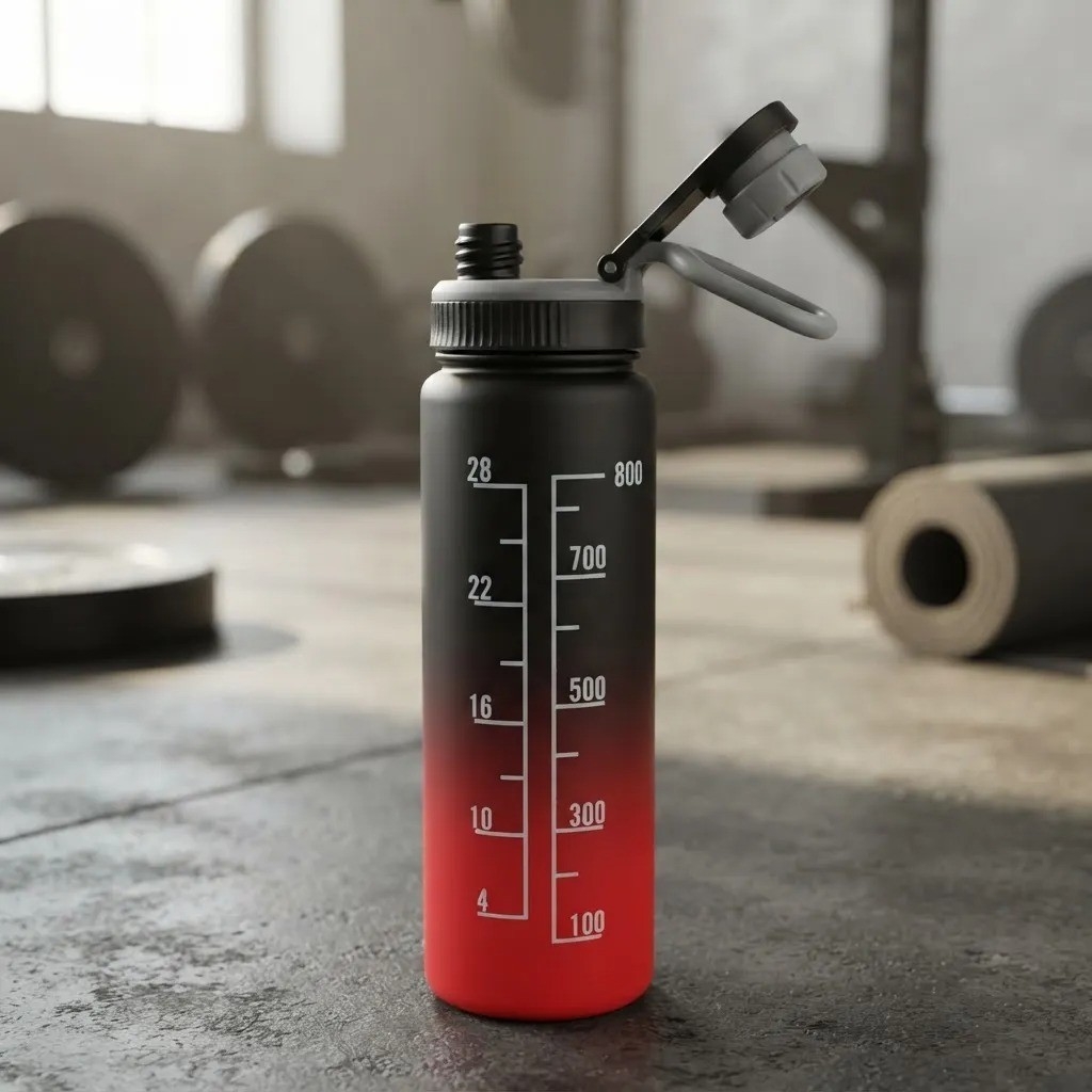 Botella Deportiva Plastico Degrade Estampa Medidor 800ml - Imagen 2