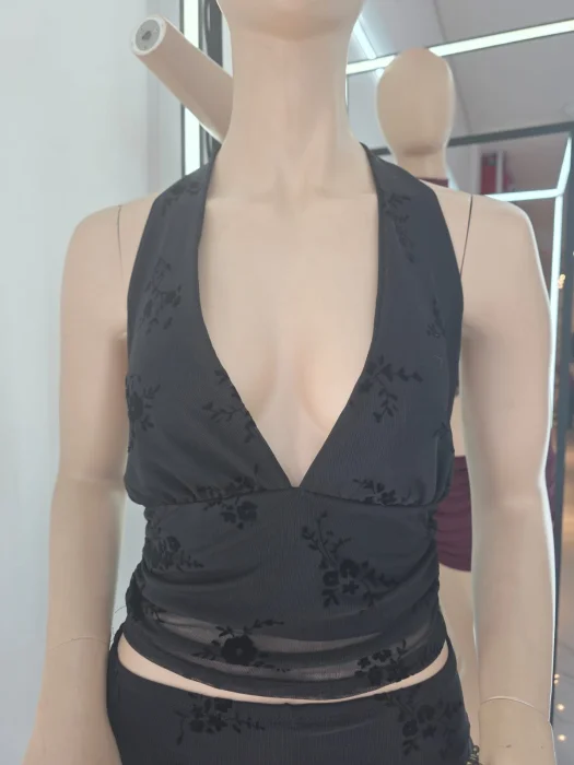 Top Marilyn Tul Flock Lunares/ Floreada