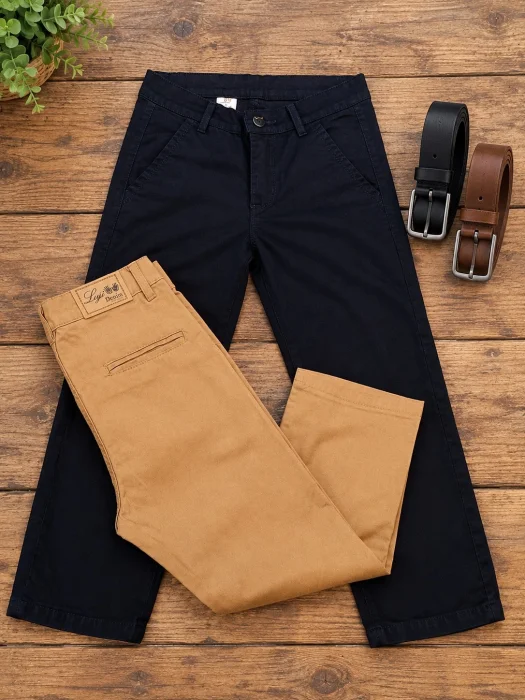 Corte Chino Recto para Niños, Camel, Negro