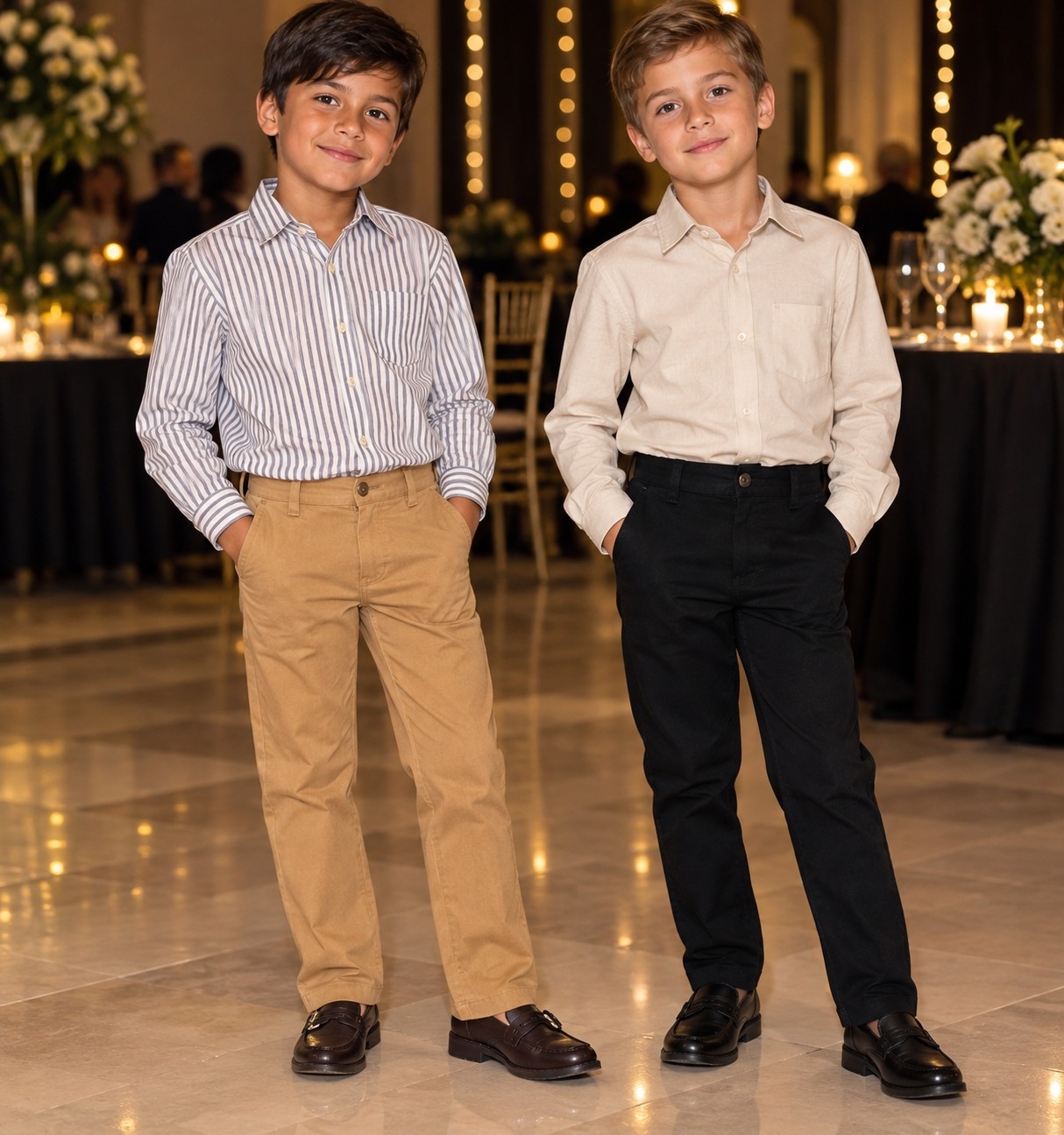 Corte Chino Recto para Niños, Camel, Negro - Imagen 2