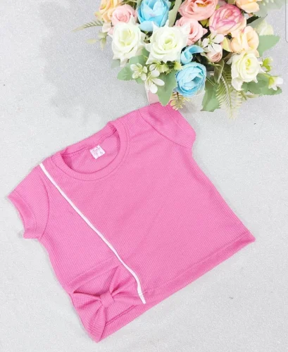 Remera Wafle con Moño