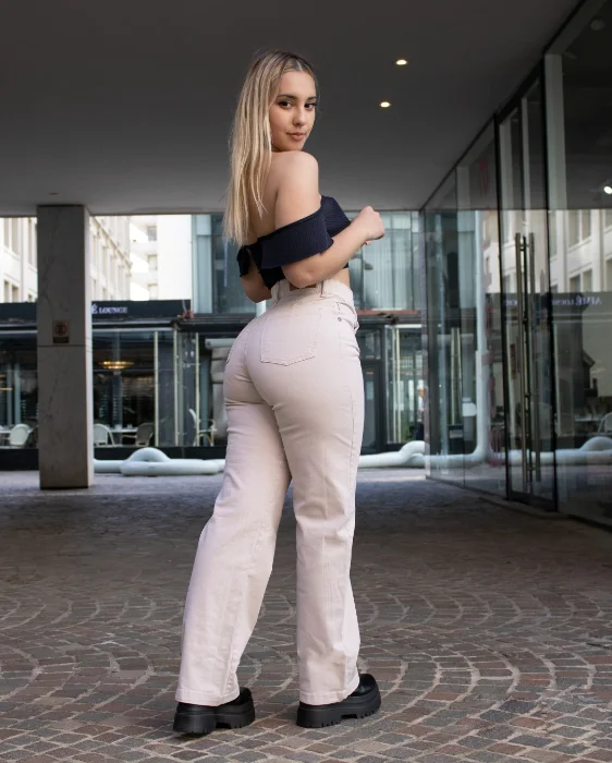 Wide Leg Elastizado Gabardina