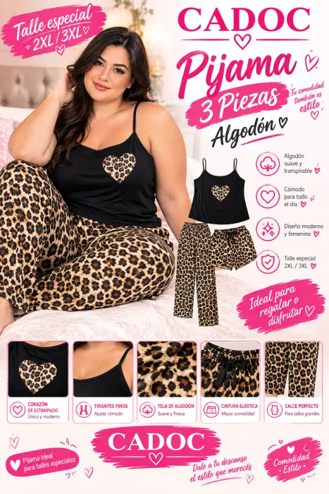 Pijama 3 Piezas Talle Especial