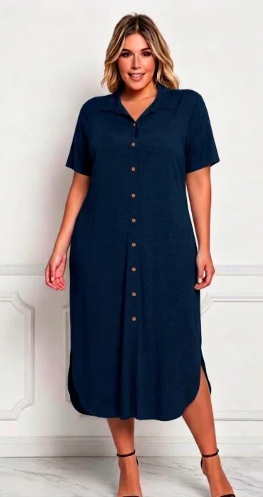 Vestido Camisa con Bolsillo