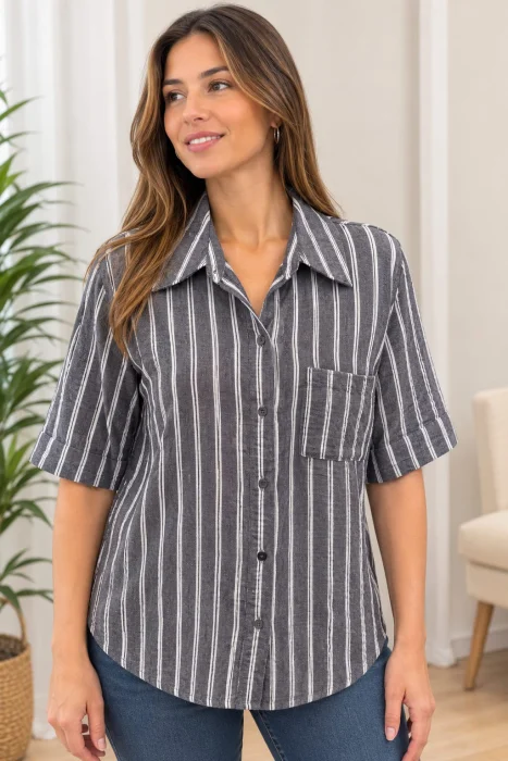 Camisa los Angeles Lino Rayado