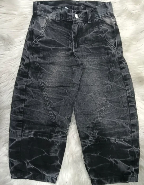 Jeans Baggy Negro Recortes