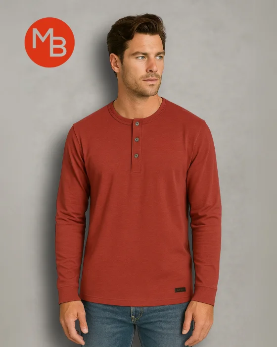 Remera 3 Botones Manga Larga