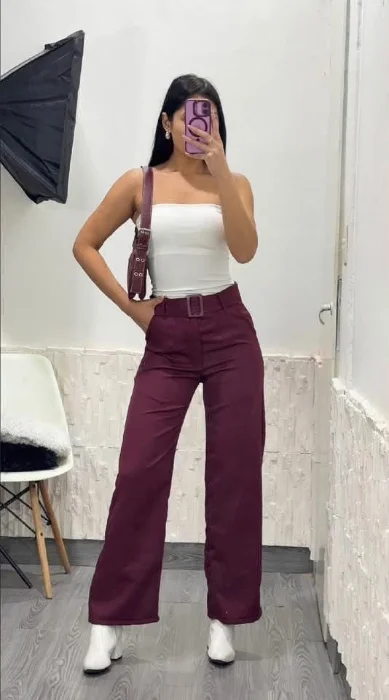 Pantalón Recto con Cinto