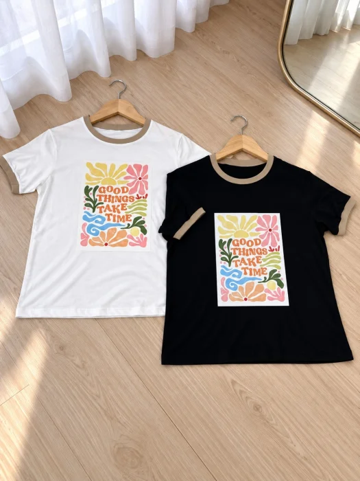 Remera Combinada de Algodón