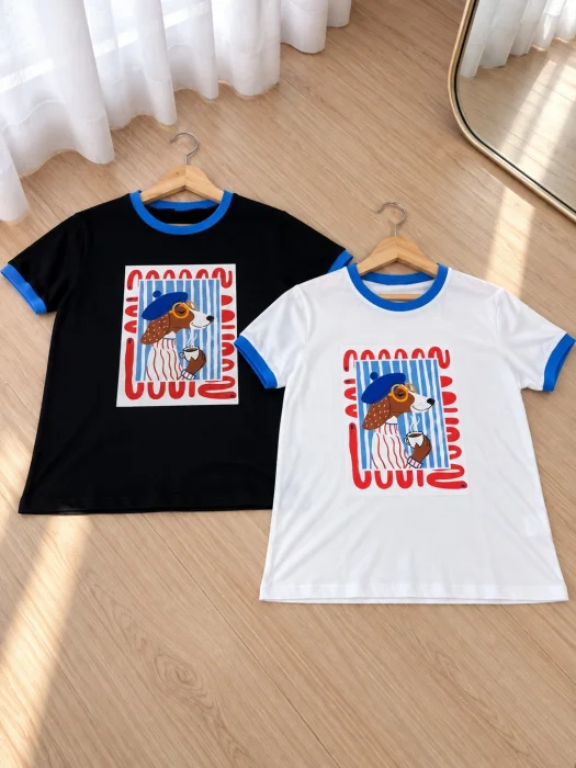 Remera Combinada de Algodón
