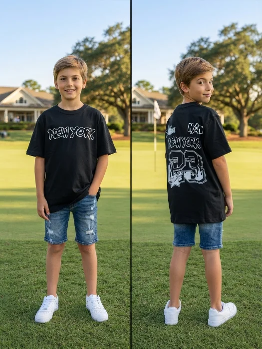 Remera Oversize Doble Estampa de Algodon Peinado Premium