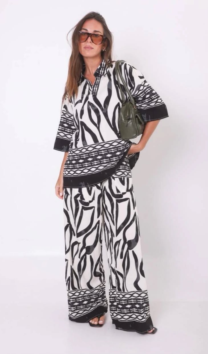 Conjunto Lino Estampado Importado - Imagen 2