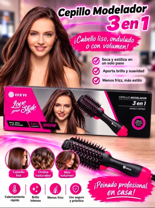 Cepillo Modelado 3 en 1