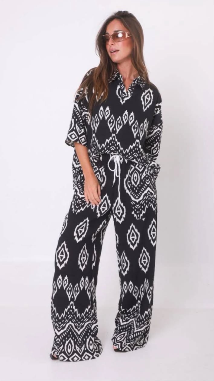 Conjunto Lino Estampado Importado - Imagen 3