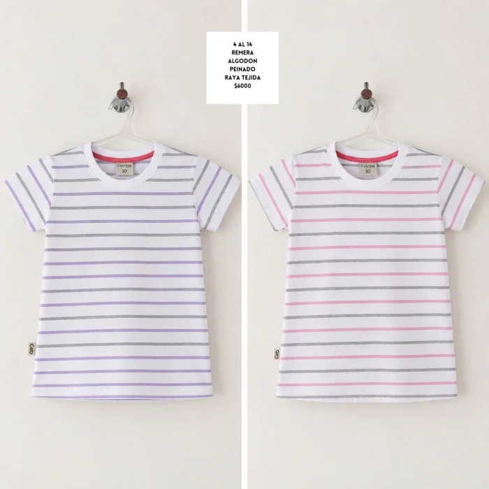 Remera Alg. Peinado Rayado Hilo Color
