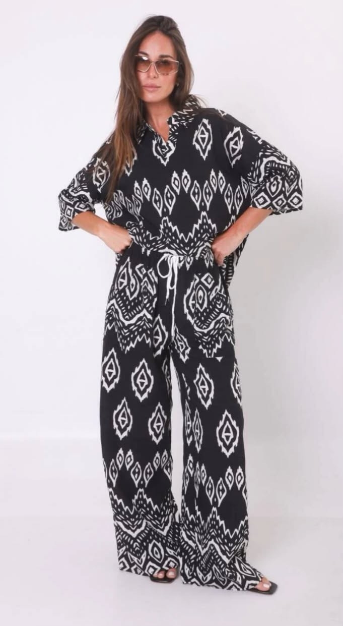 Conjunto Lino Estampado Importado - Imagen 3
