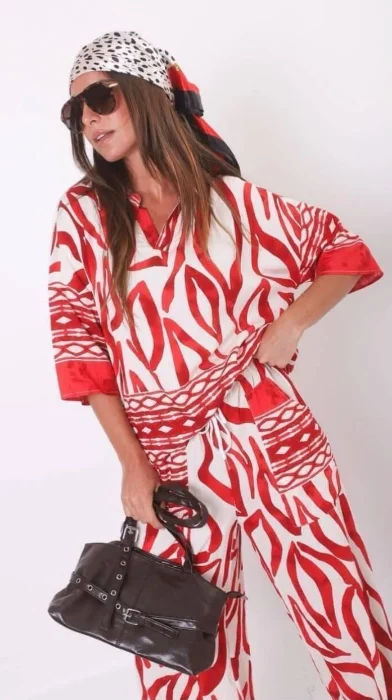 Conjunto Lino Estampado Importado