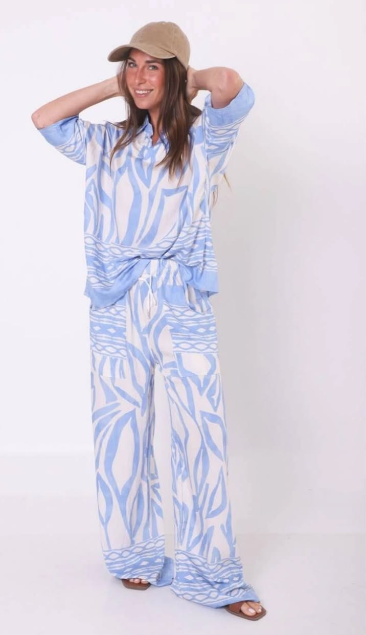 Conjunto Lino Estampado Importado - Imagen 3