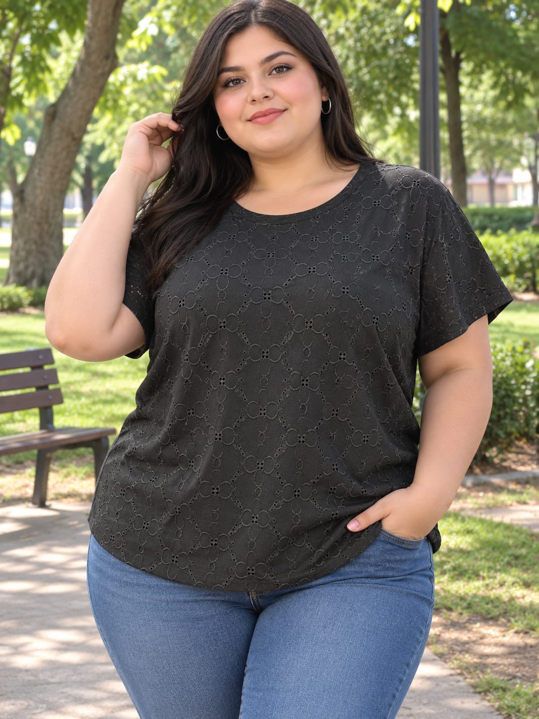 Remera de Señora Talles Grandes Tela  Brodery - Imagen 3