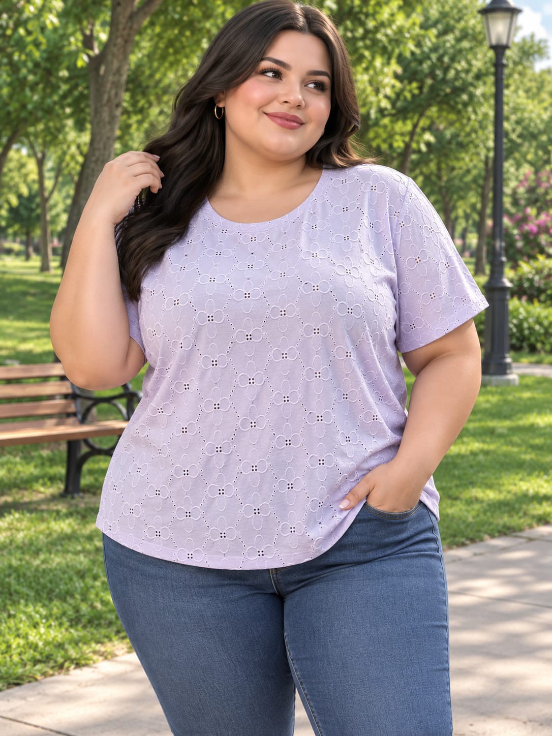Remera de Señora Talles Grandes Tela  Brodery - Imagen 5