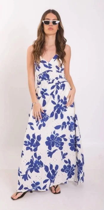 Vestido Estampado y Calado Importado