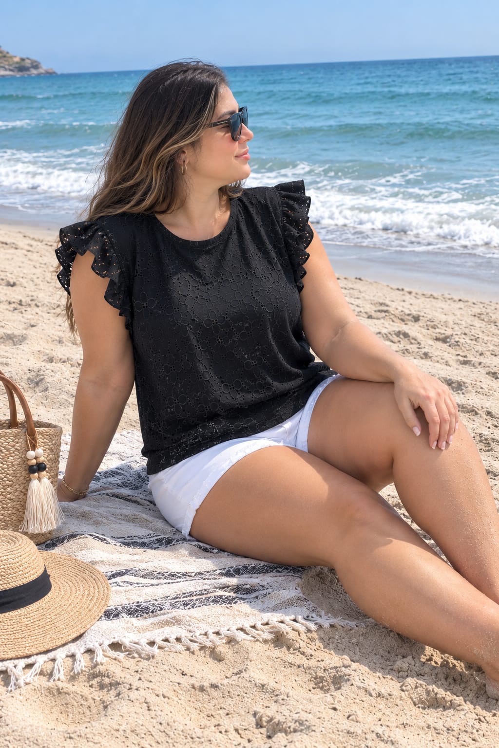 Remera con Boladitos Talles Grandes Tela Brodery - Imagen 2