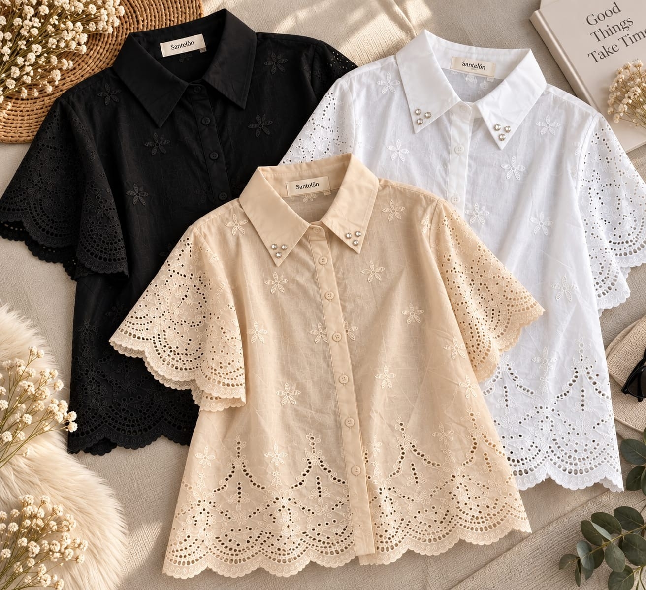 Camisa Broderie Curve Rene Talles Especiales - Imagen 2