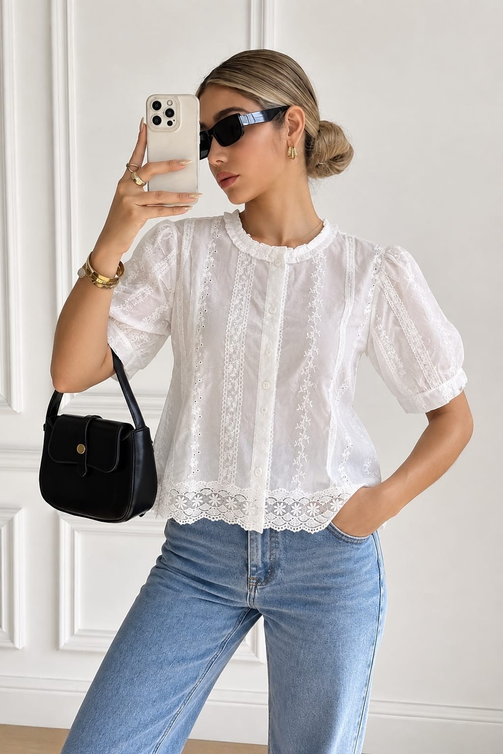 Camisa Eloisa Broderie Premium - Imagen 2