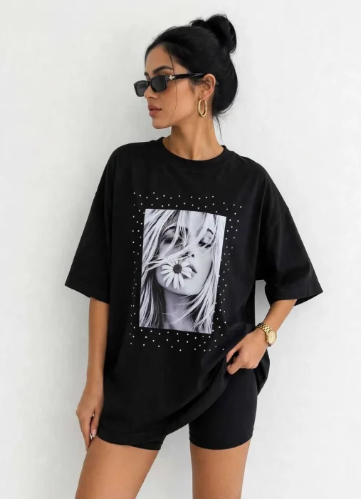 Remeron con Estampa y Strass (algodón Peinado)