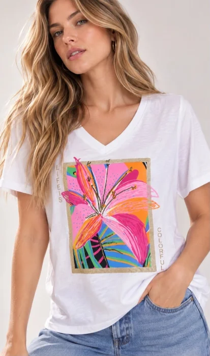 Remera Life Is Colorful Importado