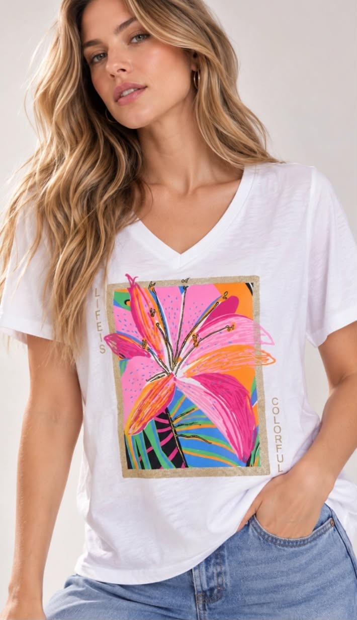 Remera Life Is Colorful Importado - Imagen 3