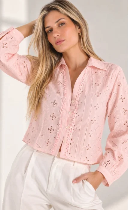 Camisa Broderie Importado