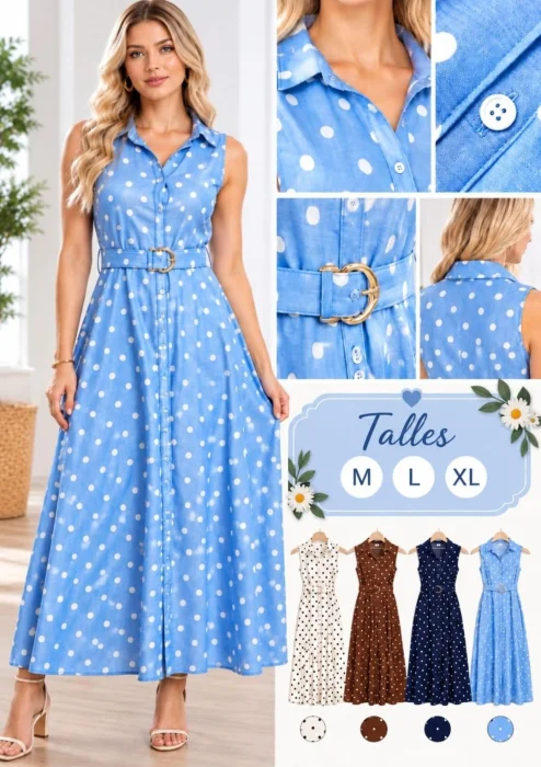 Vestido Lunares Importado