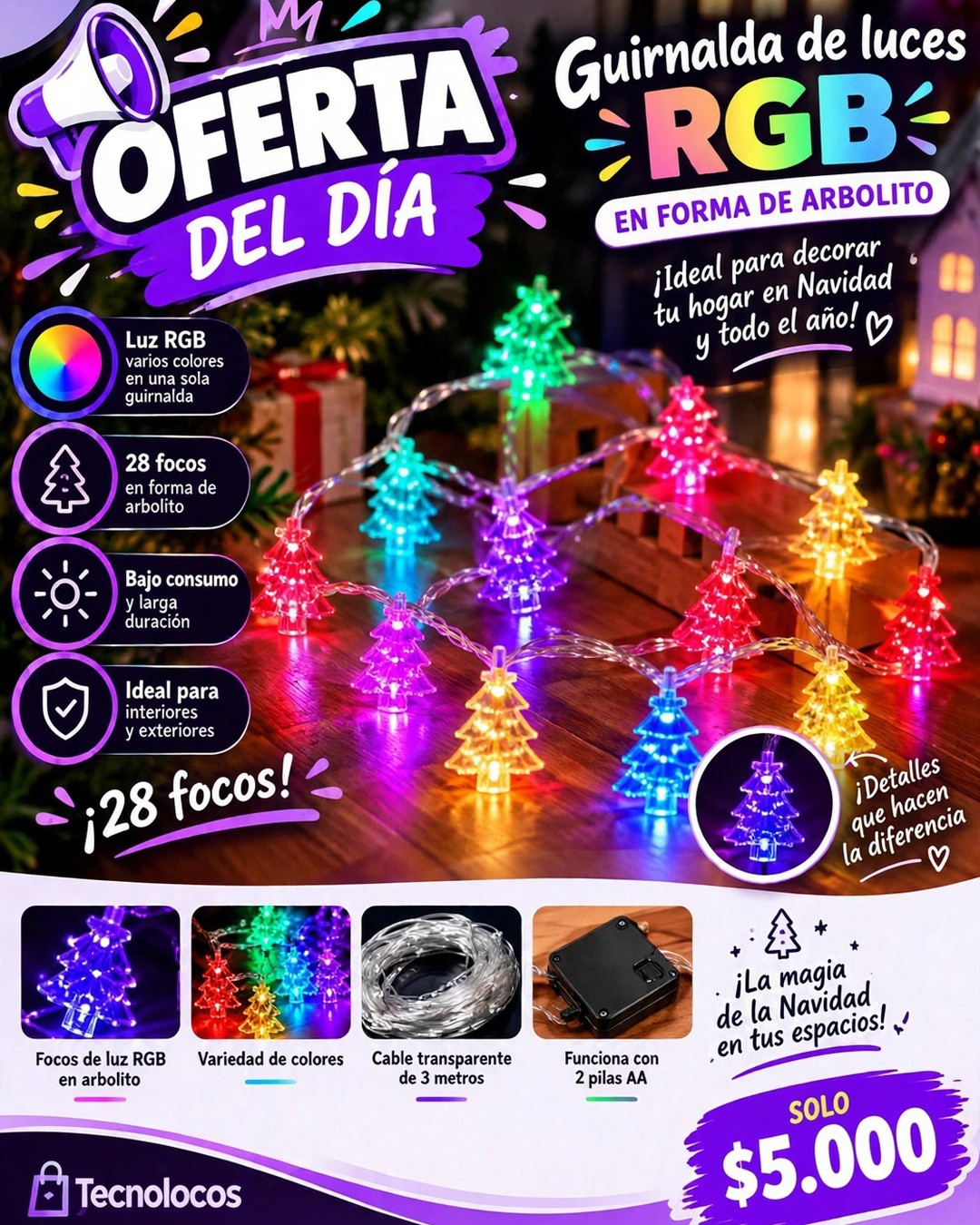 Guirnalda de Luces Navidad - Imagen 3