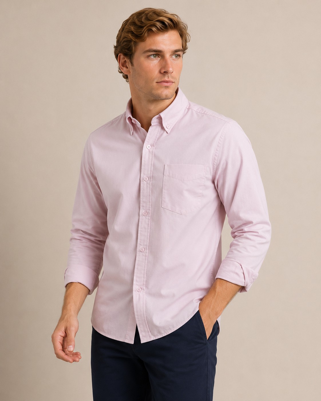 Camisa Liso Clásico Manga Larga - Imagen 3