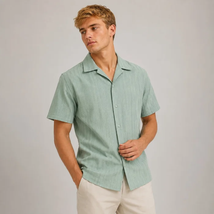 Camisa Dobby Prelavado 100% Algodón