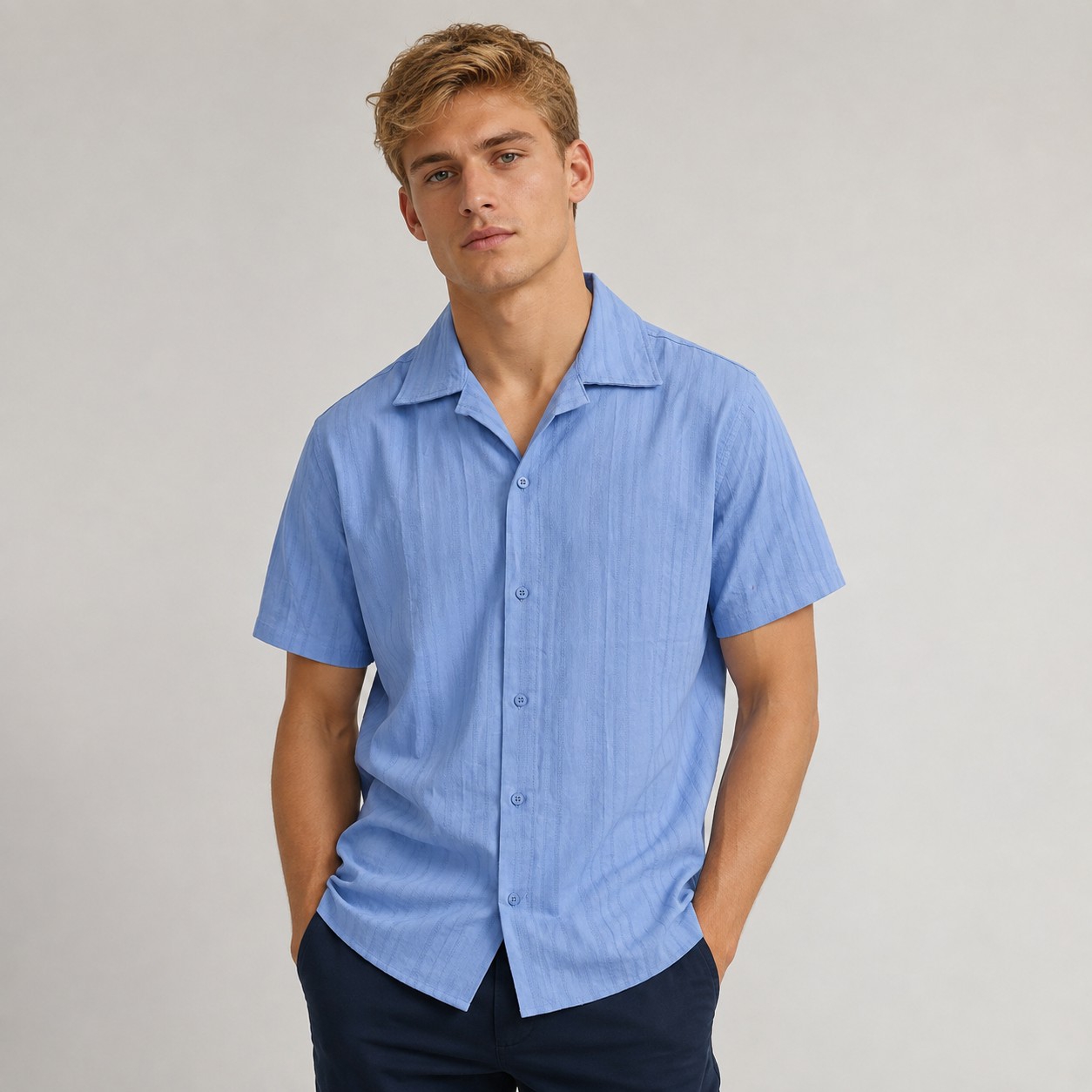 Camisa Dobby Prelavado 100% Algodón - Imagen 2